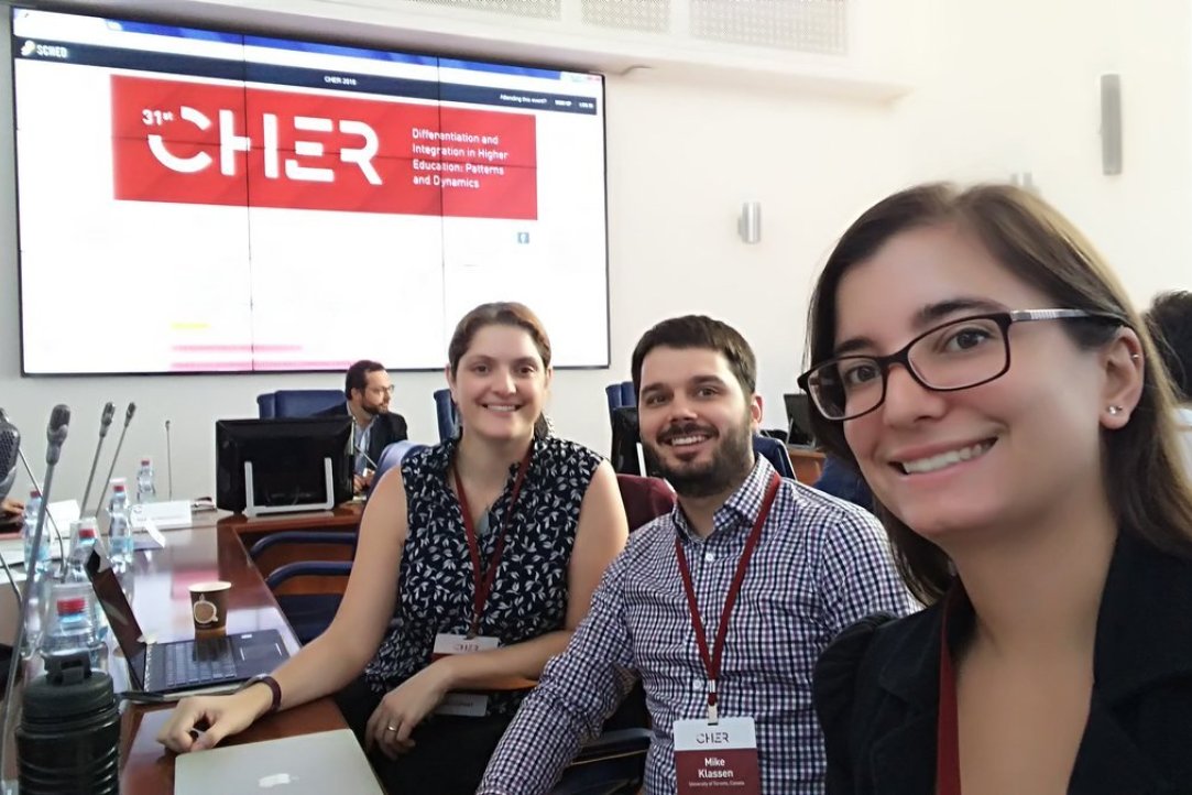Emma Sabzalieva (left) on the CHER 2018 Conference